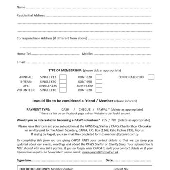 CAPCA PAWS Membership